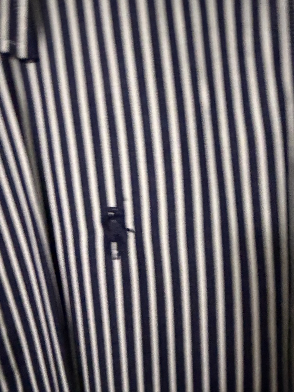Ralph Lauren Navy and White Vertical Stripe Dress Shirt - Picture 3 of 4